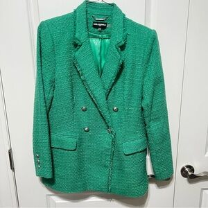 Karl Lagerfeld Vibrant Green Textured Blazer